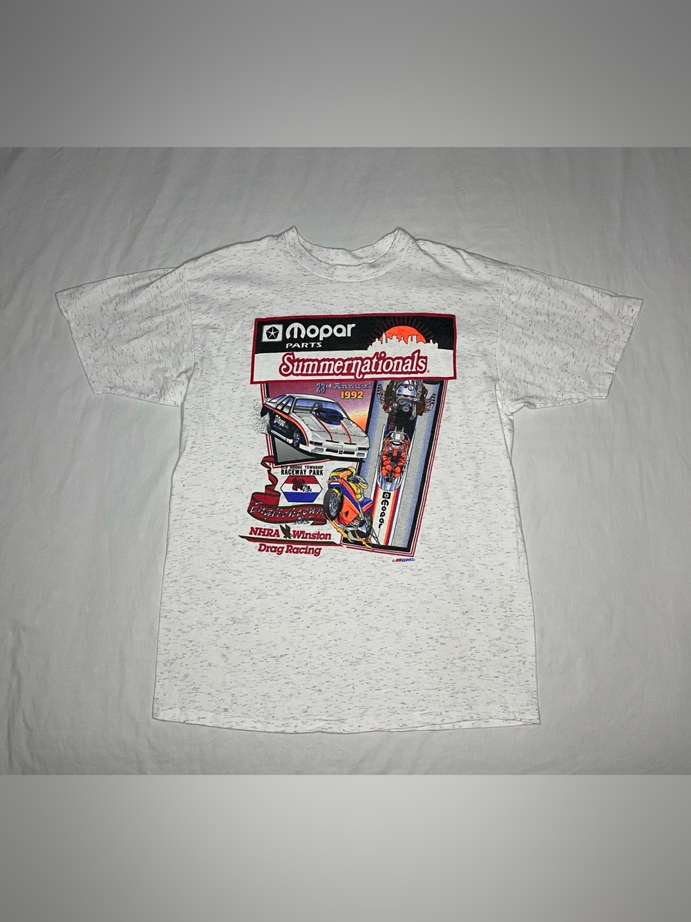 Vintage 1992 Mopar Parts Summernationals NHRA Winston Drag Racing T-Shirt USA XL